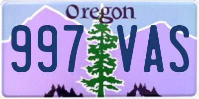 OR license plate 997VAS