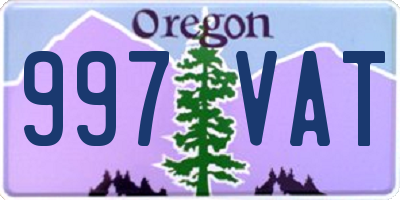 OR license plate 997VAT