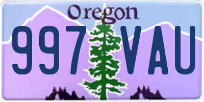 OR license plate 997VAU