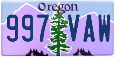 OR license plate 997VAW