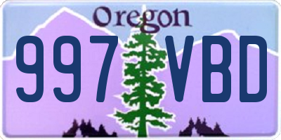 OR license plate 997VBD