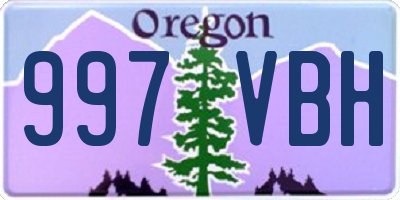 OR license plate 997VBH