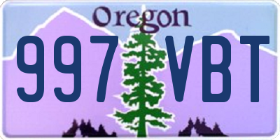 OR license plate 997VBT