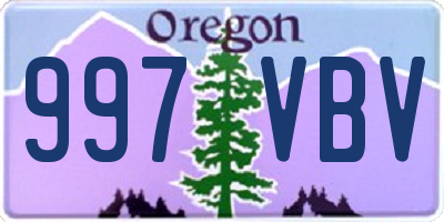 OR license plate 997VBV