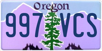 OR license plate 997VCS