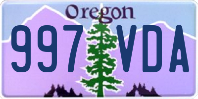 OR license plate 997VDA