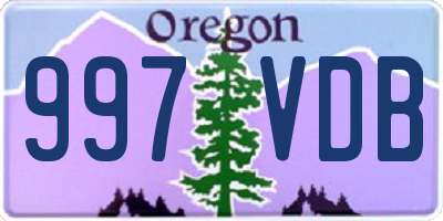 OR license plate 997VDB