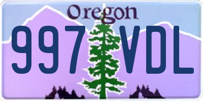 OR license plate 997VDL