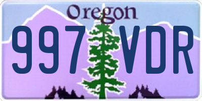 OR license plate 997VDR