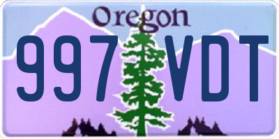 OR license plate 997VDT