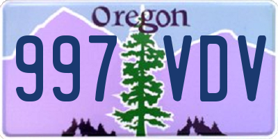 OR license plate 997VDV