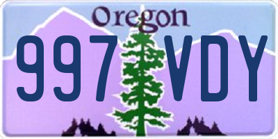 OR license plate 997VDY