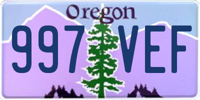 OR license plate 997VEF