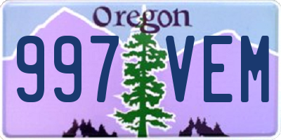 OR license plate 997VEM