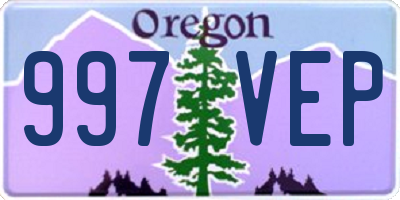 OR license plate 997VEP