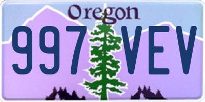 OR license plate 997VEV