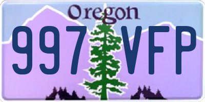 OR license plate 997VFP
