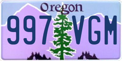 OR license plate 997VGM