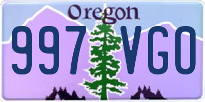 OR license plate 997VGO