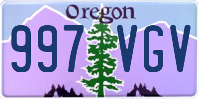 OR license plate 997VGV
