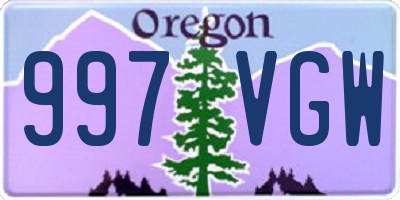 OR license plate 997VGW