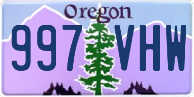 OR license plate 997VHW