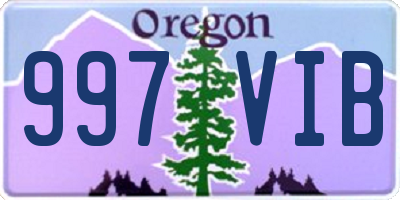 OR license plate 997VIB