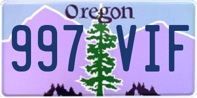 OR license plate 997VIF