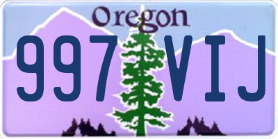 OR license plate 997VIJ