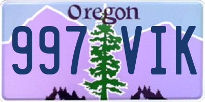 OR license plate 997VIK