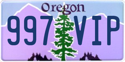 OR license plate 997VIP