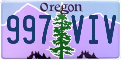 OR license plate 997VIV