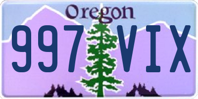 OR license plate 997VIX