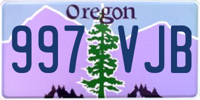 OR license plate 997VJB