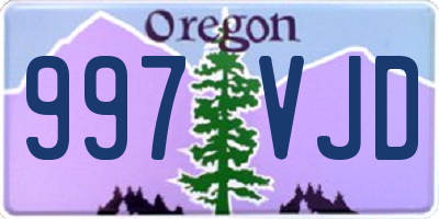 OR license plate 997VJD