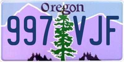 OR license plate 997VJF