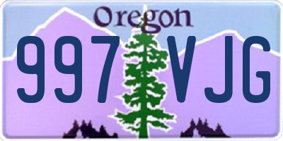 OR license plate 997VJG