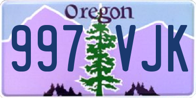 OR license plate 997VJK