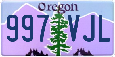 OR license plate 997VJL