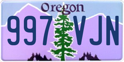 OR license plate 997VJN