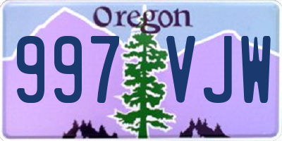 OR license plate 997VJW