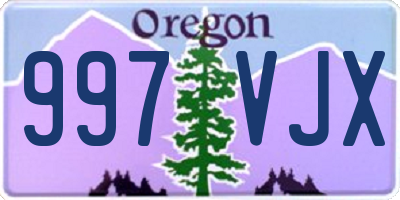 OR license plate 997VJX