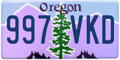 OR license plate 997VKD