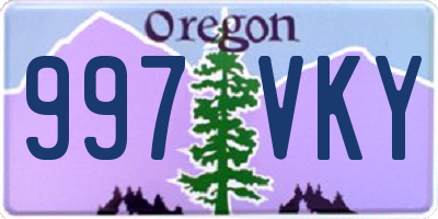 OR license plate 997VKY