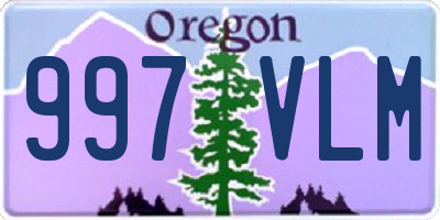 OR license plate 997VLM