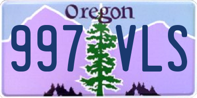 OR license plate 997VLS