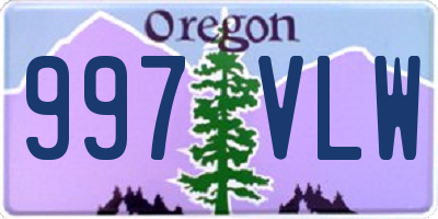 OR license plate 997VLW