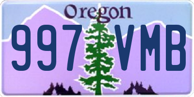 OR license plate 997VMB