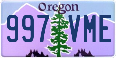 OR license plate 997VME