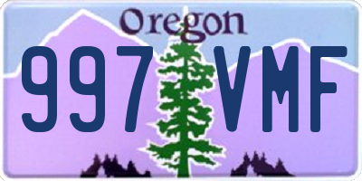 OR license plate 997VMF